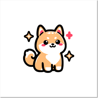 Cute Shiba Inu 01 - Kawaii Sticker | Dog Mom, Dog Dad Posters and Art